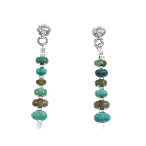 Turquoise Navajo Sterling Silver Bead Post Earrings NX11662